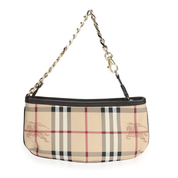 Burberry Haymarket Check Clara Chain Wristlet - Picture 1 of 8